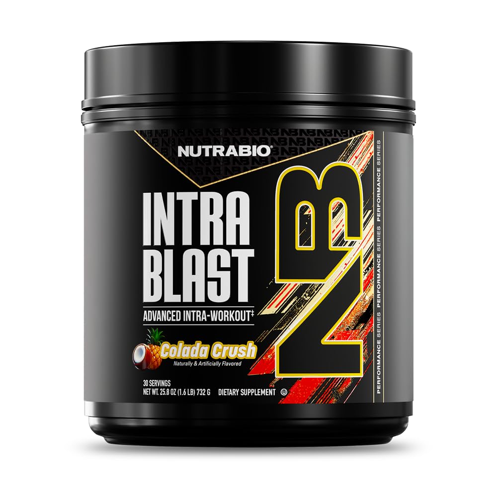 NutraBio Intra Blast Bcaa Powder Aminokisline dodatek, Elektrolit in Hidracija Mešanica, Intra, Pre Workout & Muscle Recovery, 20g Eaa Aminokisline v prahu, 5g Glutamin- New York Punch, 30 Serving