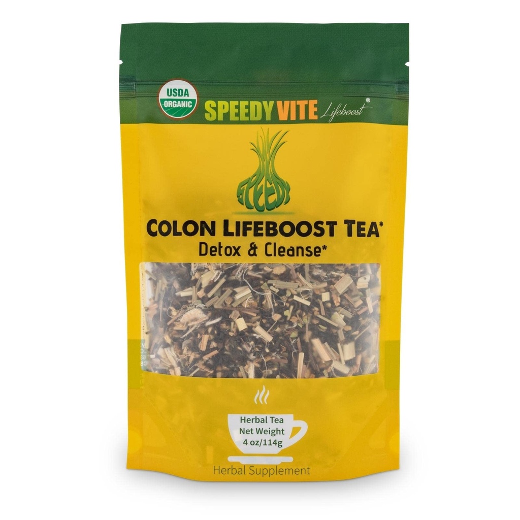 SpeedyVite Colon LifeBoost Tea Detox in čiščenje - Organski pu'er čaj z ingver, limonada - za povečano zdravje in delovanje Colon