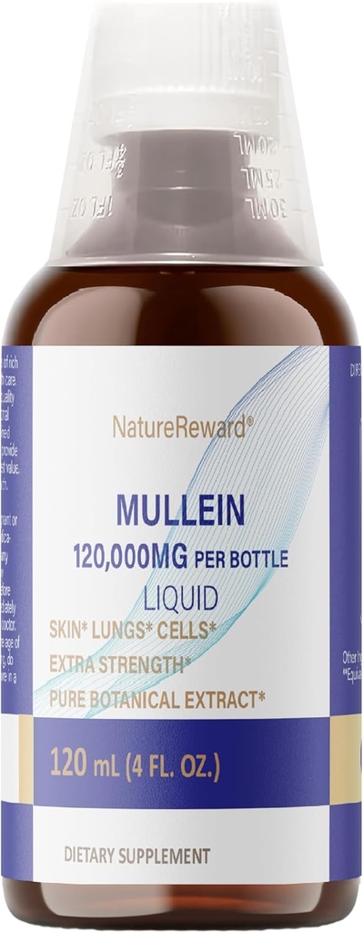Mullein tekoče, respiratorna zdravstvena podpora - kot tekoče, tinktura, čaj - 4 fl oz