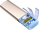 Vaydeer Metal Travel Organizer, 7 Day Weekly Pill Box, Velika zmogljivost dnevno srčkan tablete primer za dodatke, tablete, vitamini in zdravila (majhen, šampanjec)