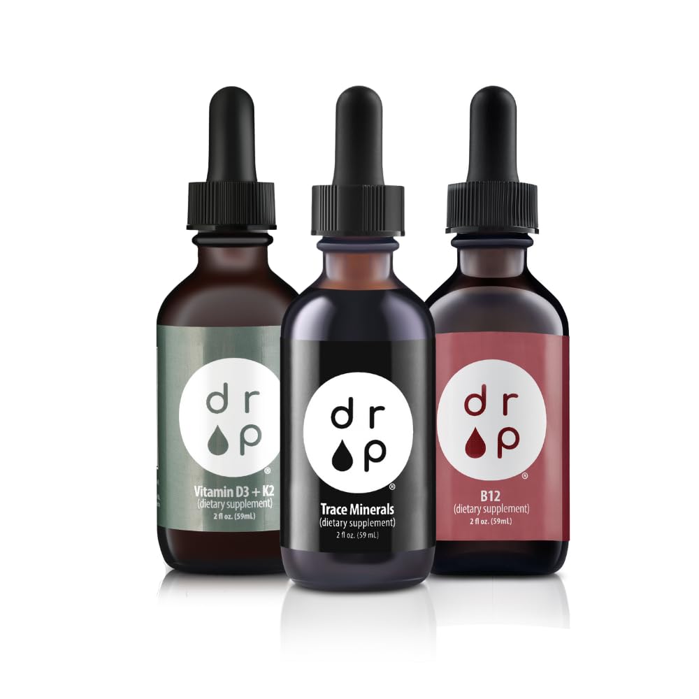 Kapljice Organic Trace Minerals Elektrolit kapljice, Vitamin D3+K2 kapljice in vitamin B12 Tekoči kapljice paket