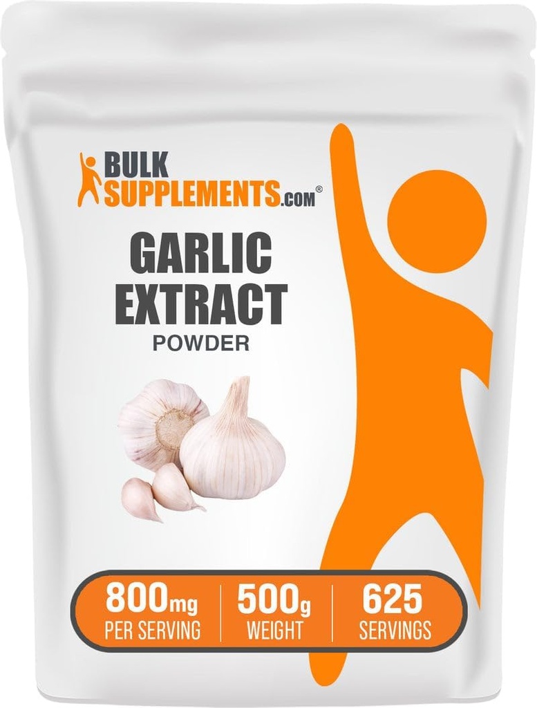 BulkSupplements.com Česen ekstrakt v prahu - česen dodatek, zeliščni dodatek, Allium Sativum - Zeliščni & Gluten Free, 800mg na serviranje, 500g (1,1 lbs) (Pack of 1)