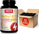 Jarrow Formulas Extra Strength Metil B-12 1000mcg, prehranska dopolnila za proizvodnjo celične energije in podporo za zdravje možganov, 100 limona- Flavored žvečljive tablete, 100 dnevna dobava, pakiranje po 12