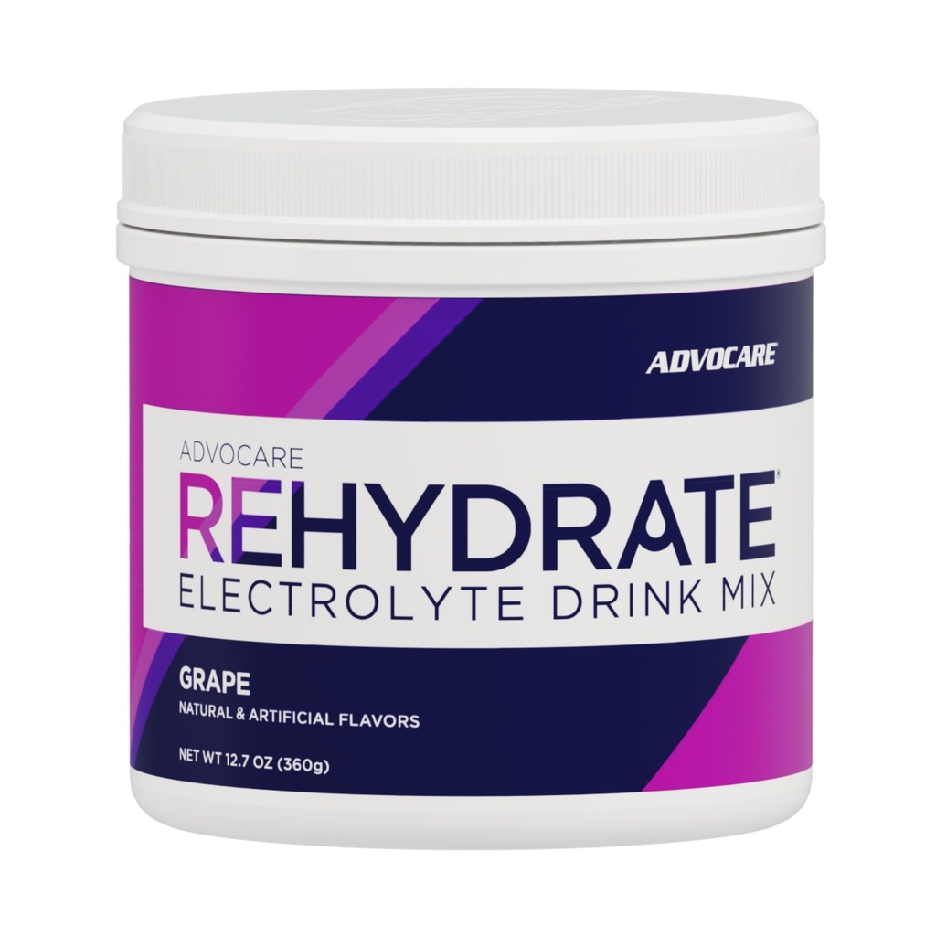 AdvoCare Rehidrat - Mešanica elektrolitskih pijač - Vključuje magnezij, natrij, kalij in kalcij - Antioksidant in aminokisline utrjen - podpira Hidracijo in regeneracijo - grozdje, 12.7 oz