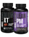 Jacked Factory 24/7 Fat Burner Stack - Burn XT MAX visoko zmogljivi Fat Burner (90 kapsul) - Lean PM Podpora za nočni spanec za hujšanje in preprečevanje apetita (60 kapsul)