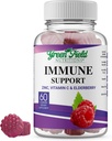 Greenfield Nutritions Halal Imune Support Elderberry Gummies za odrasle - podpira vaš imunski sistem naravno s halal cinkom in vitaminom C Gummy - 60 Okusni mešani jagodni gumiji Halal Vitamini