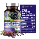 Premium 10 v 1 Imunska podpora Dopolnilo [10 Močne sestavine] z Bezgove jagode, Vitamin C, Echinacea, cink in probiotik za imuno podporo, Gut zdravje in boljše prebave, 60 Veg Caps