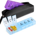 Snemljiva 7 Day Pill Box, 14 Kompartments Medicine PP shramba, BPA-free Travel Medicine Box z vodoodporno vrečko, dvakrat na dan Pill Box za vitaminske dodatke, in ribje olje