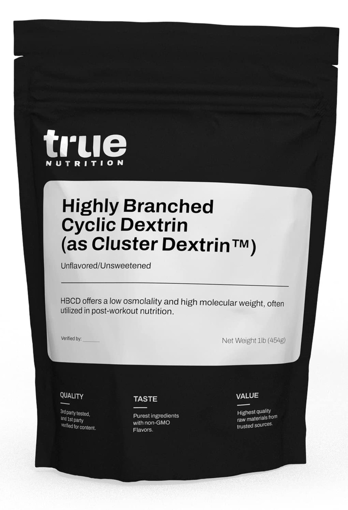 True Nutrition - Visoko razvejano Ciklični Dekstrin - ogljikovi hidrati v prahu za trajno energijo intra-workout, izboljšano okrevanje mišic po treningu - Vegan in ne-GMO - Unflavored 1lb