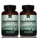 Naravni Rhythm Triple Calm Magnezij 150 mg - 2 Pack – Magnezij dodatek z magnezijevim glicinatom, Malate, in Taurat. Pomirjevalna mešanica za spodbujanje počitka in sprostitve - 120 Številčnih steklenic