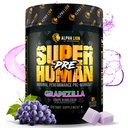 ALPHA LION Superhuman Pred-workout Powder, Beta Alanin, L-tavrin in tri-vir kofein za trajno energijo in fokus, dušikov oksid in citrulin za črpalko (21 strežnikov, grapezilla)