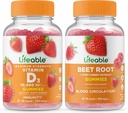 Življenjski vitamin D 10000 i.e. + koren pese, Gummies Bundle - odličen okus, vitamin dodatek, Gluten brezplačno, GSO brezplačno, žvečljivi gumi
