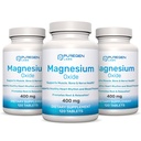 Magnezij 400mg [Visoka moč] Dodatek – Magnezijev oksid za imuno podporo, okrevanje mišic, Krče za noge, Sprostitev - 3 Pack 