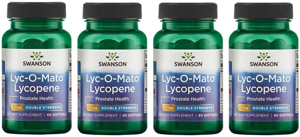 Swanson dvojno močan LYC-O-Mato Lycopen 20 Milligrams 60 Sgels (4 pakiranja)