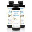 LIQUIDHEALTH Vegan Liquid Iron dodatek z SunActive & Ferrochel Fe - Naravna energija, Imunski sistem in metabolična podpora, povečanje duševne jasnosti, Prednatal/Postnatal - ZDA Made, Non-GMO (3 Pack)