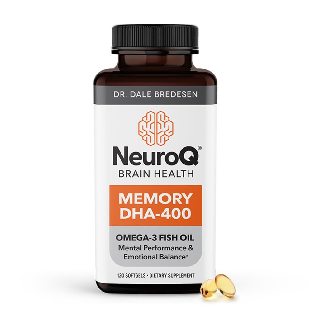 LifeSeasons NeuroQ Memory DHA-400 - Omega-3 Fish Oil Supplement - Duševna zmogljivost in ravnotežje - Podpira Neuro Brain Health - ščiti pred izgubo spomina in izboljša fokus - 120 Softgels