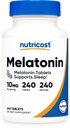 Nutricost Melatonin 10mg, 240 Tablete - 10mg na postrežbo, ne- GMO, Gluten prost