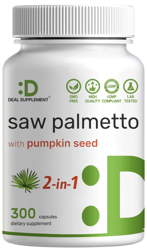 Saw Palmetto dodatek z bučnega semena, 300 Kapsule 