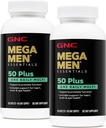 GNC Mega Men 50 Plus En dnevni multivitamin, Twin Pack, 60 Caplets na steklenico, Podpira zdravje srca, možganov in oči
