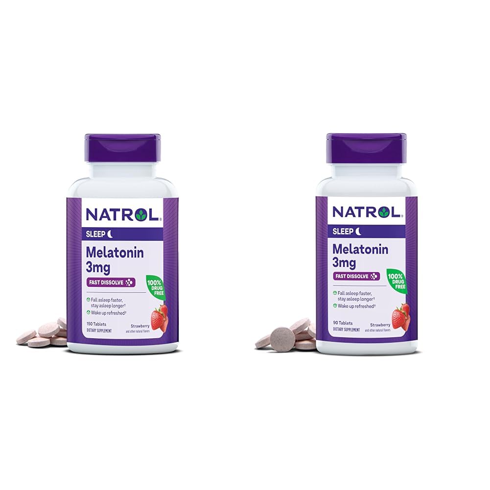 Natrol Melatonin 3mg Jagoda hitro raztapljanje 150 tablet 150 dan dobava in 90 tablet 90 dan ponudba pomoč za spanje