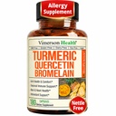Quercetin z Bromelain kurkumin dopolnilo – Alergija Relief, Joint & Imunska podpora – Organski Kurkuma dodatek s črno papriko (Bioperine) – 180 Quercetin 500mg kapsule