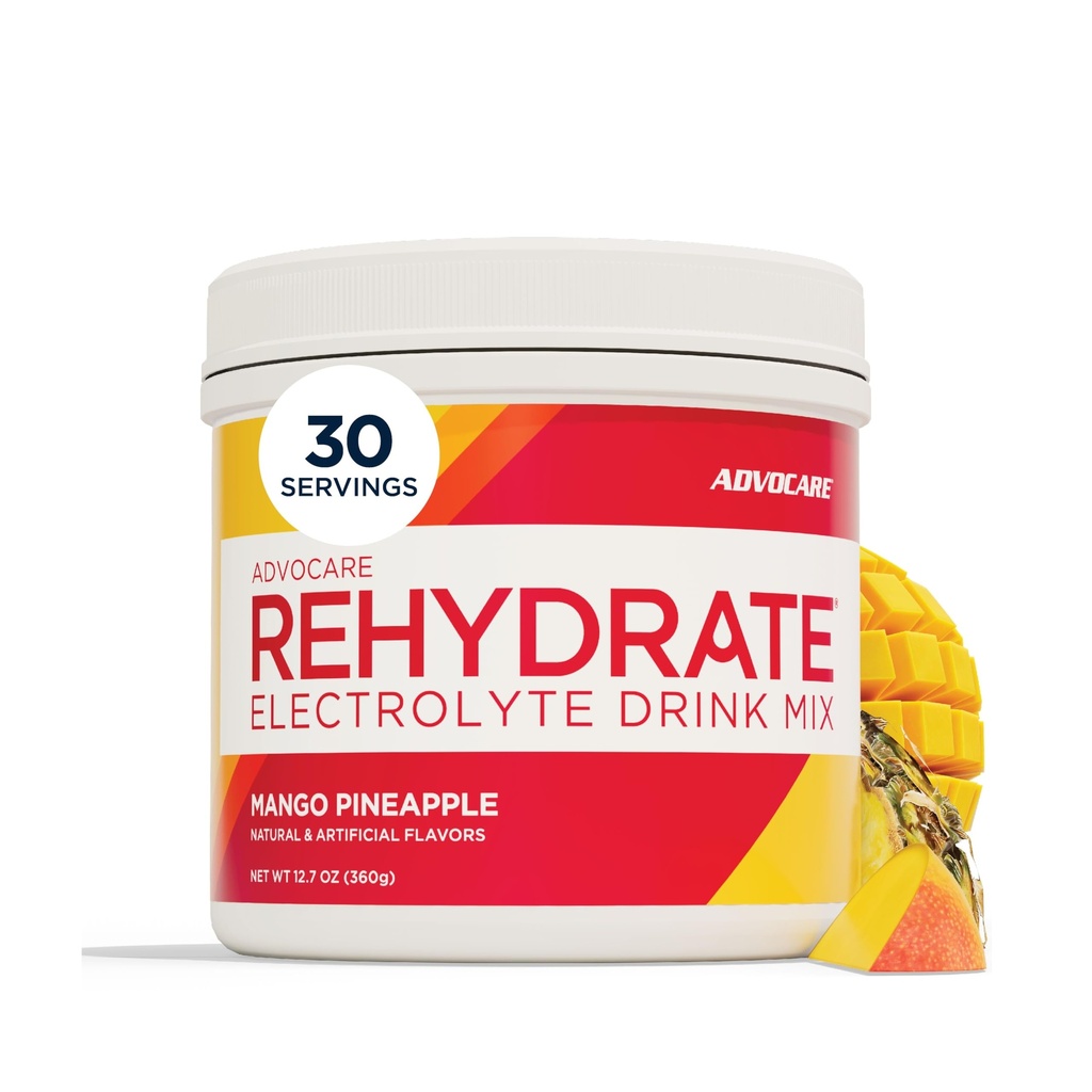 AdvoCare Rehidrat - Mešanica elektrolitskih pijač - vključuje magnezij, natrij, kalij in kalcij - Antioksidant & Aminokisline utrjen - podpira Hidracijo in regeneracijo - Mango Ananas, 12.7 oz