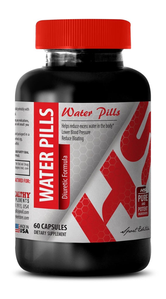 Water Away Pills - Complete Water Retention Supplements, Dandelion Leaf, Green Tea, Cranberry Fruit, Juniper Berry, Buchu Leaf, Apple Cider Vinegar, Cornsilk, Paprika, Watermelon Fruit 1Bot