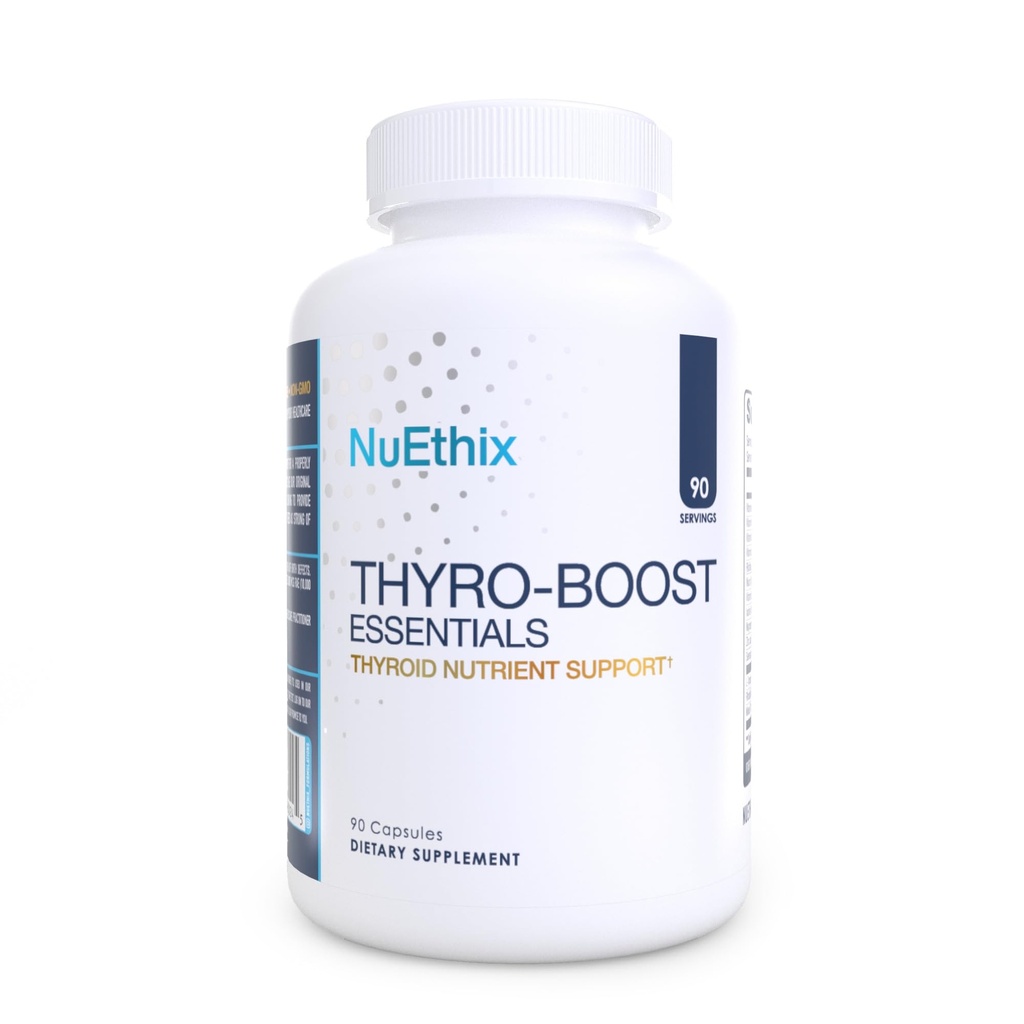 NuEthix Formulations Thyro-Boost Essentials, Non-Glandularna podpora za pomoč z optimalno funkcijo ščitnice, 90 kapsul