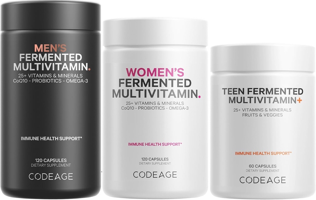 Codeage Family Multivitamin Bundle – Multivitamins for Teens, Women & Men – Essential Vitamins & Minerals Pack