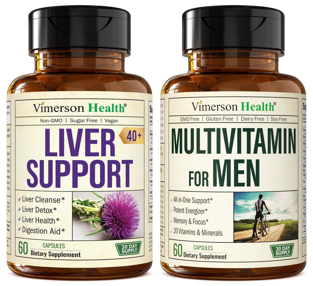 Jetrna čistila Detox & Popravila mleko Supplement & Multivitamin za moške - Popolni moški multivitamini in multiminerali z vitaminom A, C, D, E, B12, cink, in več vitamini za moške