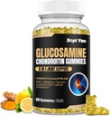 Glukozamin Chondroitin Gumies - 60 skupnih podpornih dodatkov - 1500mg Dodatna moč z MSM, Starejše jagode, Kurkuma - Kartilaža in Imunska podpora za odrasle, moške in ženske Vegan - Enostavno pogoltniti