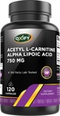 Oxify Acetyl L-Carnitine Alpha Lipoic Acid 750 mg | 120 Capsules | Gluten-Free, Non-GMO | Supplement Made in USA