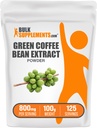 BulkDodaje Zelena kava fižol ekstrakt v prahu - Zelena kava fižol dopolnila - energijska podpora, Gluten Free, 800mg na serviranje, 100g (3.5 oz) (Pack of 1)