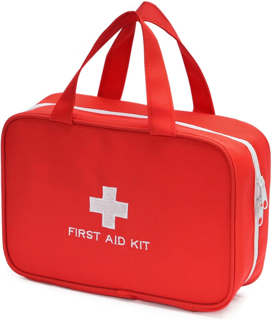 Kompaktna prazna prvo pomoč Kit Bag Emergency Trauma Medical Pouch Travel Medicine Organizator Torba za dom, Camping, Traveling, Avto (rdeče)