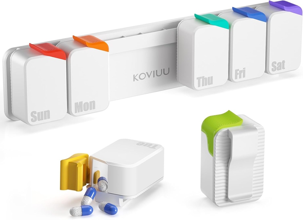 Tedenske tablete Organizator, ekstra velike tablete Box, Odstranljiva dnevna tableta primera, Daily tablet Container 7 dan vodoodporna, Nalepljiv Medicine imetnik Vitamin Primer za starejše, Arthrtic bolniki, Otroci