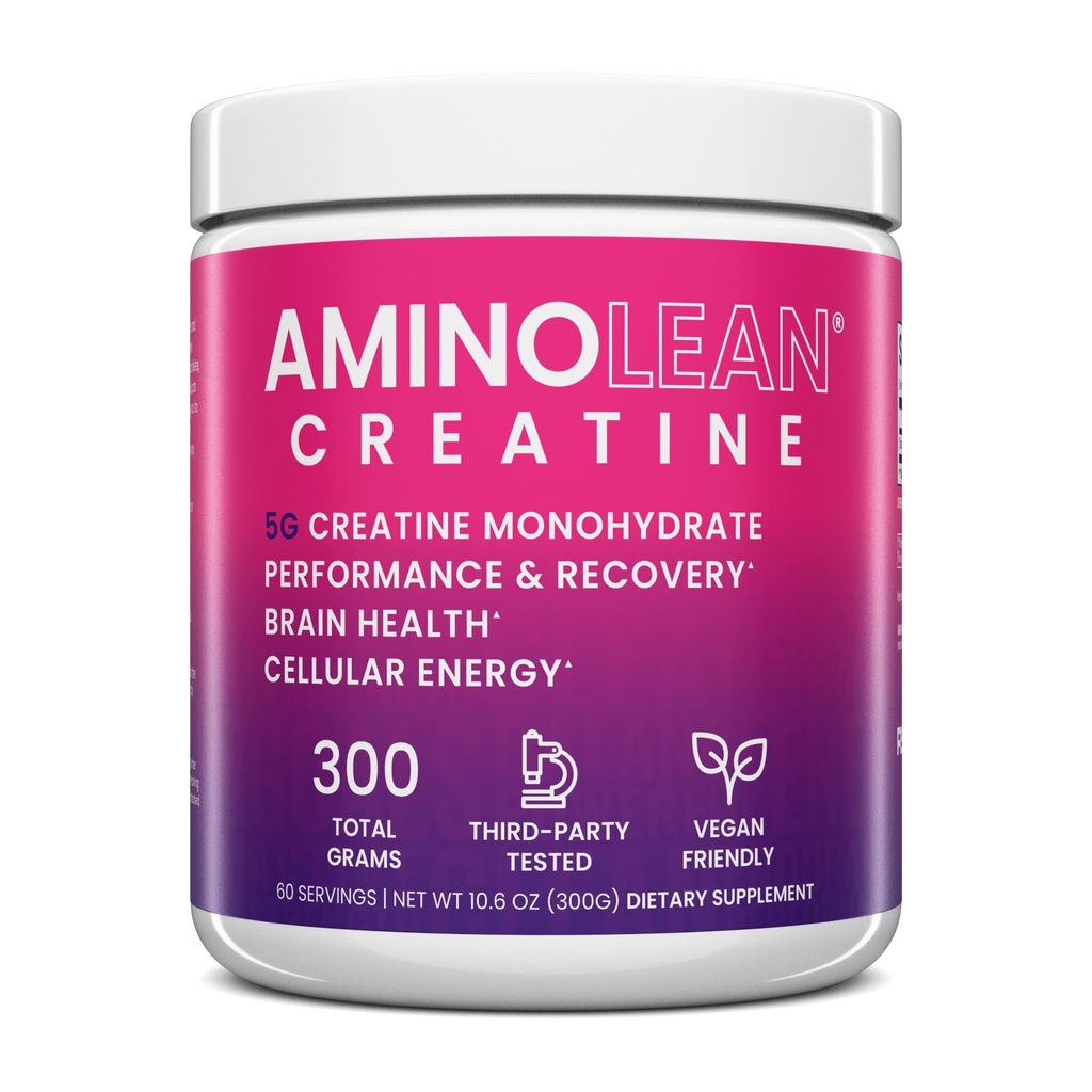 Aminolean Kreatin za ženske in moške, Pure Micronized Kreatin monohidrat v prahu dodatek za mišice Toning, Mood podpora, Energy Boost, in zdravje možganov, 300g