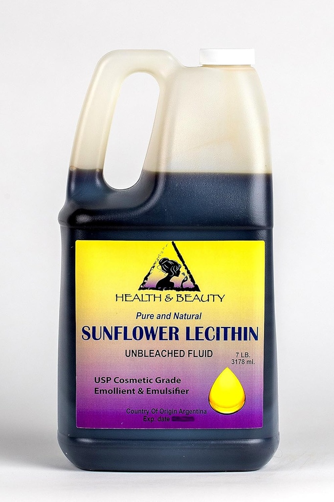 Lecitin sončnično nebeljeni tekočinski emulgator Mehčalo za kožo Čisti 128 oz, 7 LB, 1 gal