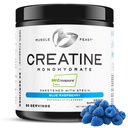 Muscle Creapure Kreatin monohidrat v prahu, Vegan Keto prijazno Gluten-free, Muscle recovery dodatek in zaupanja vreden kreatin za rast mišic, aromatiziran kreatin, naravna modra malina, 300g