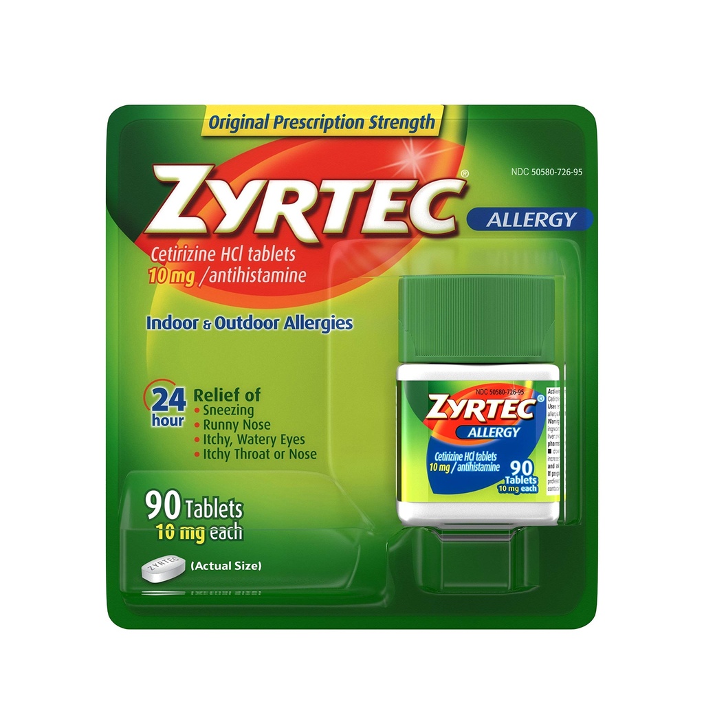 Zyrtec 24 Hour Allergy Relief Tablets - 10mg, 90 ct