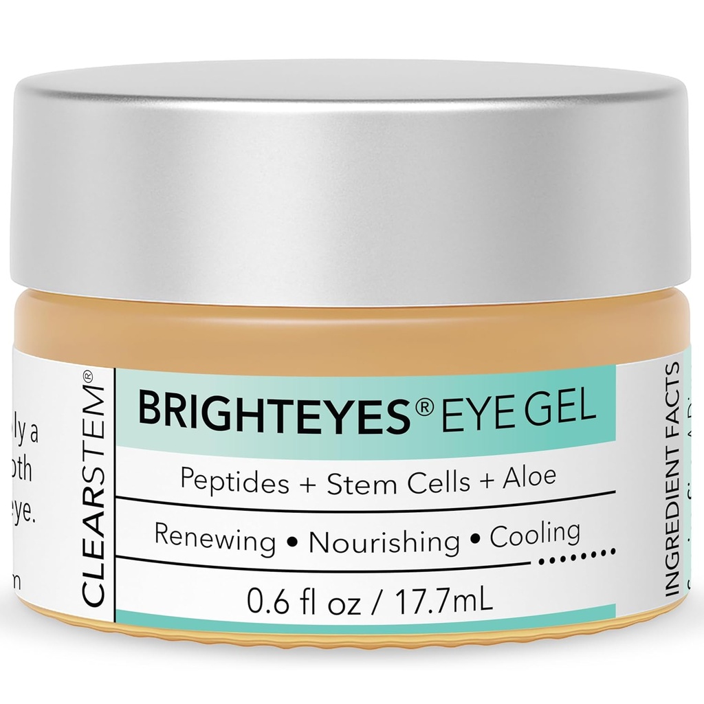 CLEARSTEM - BRIGHTEYES - Eye Gel - Hranilna krema za oči - Obnova ustnic - Hladilni gel - Stemne celice Mešanica - Peptide, Collagen, Aloe Vera - Gluten Free - Lepota, Samooskrba, Nega kože - 0,6 fl oz