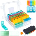 Mesečne tablete Organizator 3 krat na dan z 31-dnevno vlažilna škatla, tedenske tablete vrečka, tablete Cutter, Nalepke, Plastic Otvoritev Pick za enostavno uporabo, Prikladno dnevno zdravljenje upravljanje (bela)