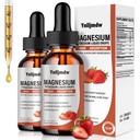 Magnezij Glycinate Tekoče kapljice, 1000 mg Tekoči magnezij dodatek z bromelainom, Vitamin B6 C D, Visoka absorpcija Magnezijev kompleks za noč, Mišice in energijska podpora, 2 Fl Oz (Pack of 2)