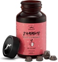 Čisti himalajski shilajit Gumies, brez sladkorja, 85+ Trace Minerali & Fulvic Acid for Energy, Presnova in Imunska podpora, Shilajit za moške in ženske, Ashwaghanda Gumies (60 grof)