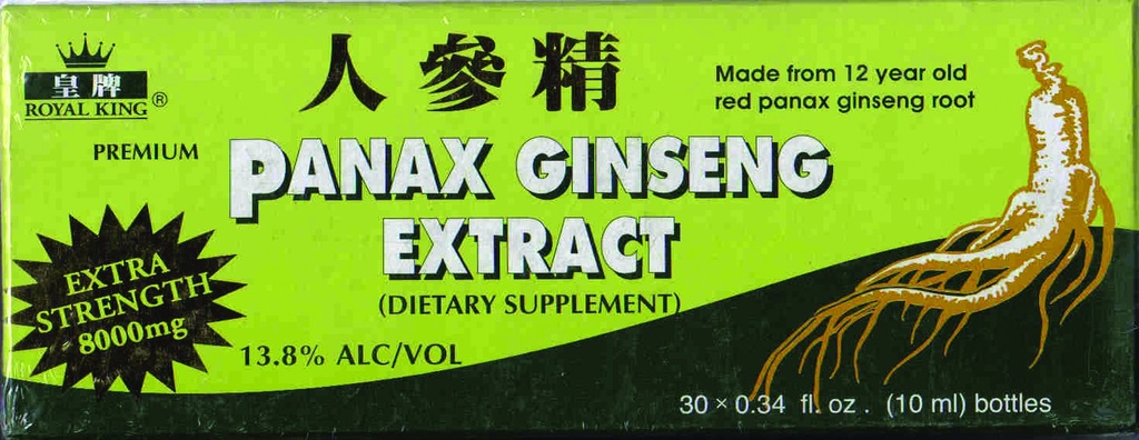 Ginseng Products Panax Ginseng with Alcohol 8000 mg 30 Vial, 0.02 Pound