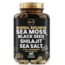 Maju Superfoods 18-in-1 Sea Moss, črno seme, Shilajit, morska sol + D3 & K2, koncentrirani ekstrakti, Trace Multi Mineralne kapsule, za moške in ženske Mineralne elektrolite dopolnila