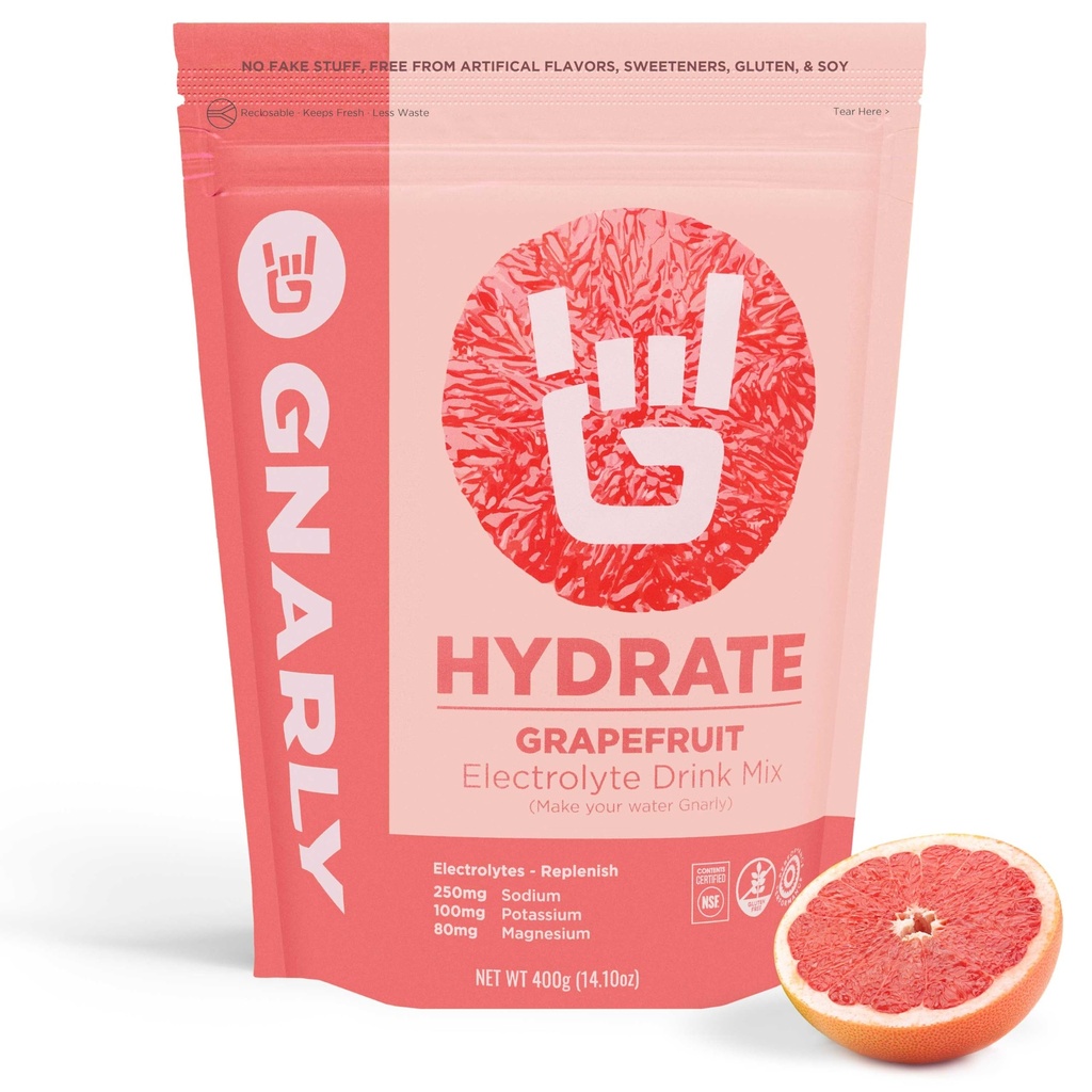 Gnarly Nutrition Hydrate Electrolyte Powder – Ruby Red Grenivke Vadba Hydration Drink Mix – NSF Content Certified – Electrolyte Solution, Performance & Recovery – Ruby Red Grenivke, 14.10 oz