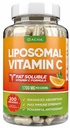 DACHA naravni liposomski vitamin C - 1700mg, 200 kapsul, imunski sistem in pospeševalec kologena, visoka absorpcija maščoba topen VIT C, pufer, kožni vitamini, vegetarijanec, vegan