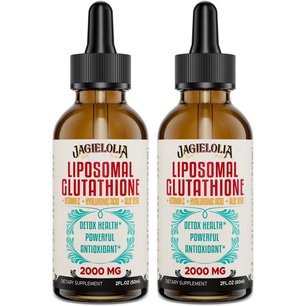 Liposomski glutation Tekoči 2000MG – Antioksidant Detox dodatek za ženske in moške, staranje obramba, funkcije jeter in energije, s hialuronsko kislino + Aloe Vera + vitamin C, Natural & Vegan, 4 FL.OZ