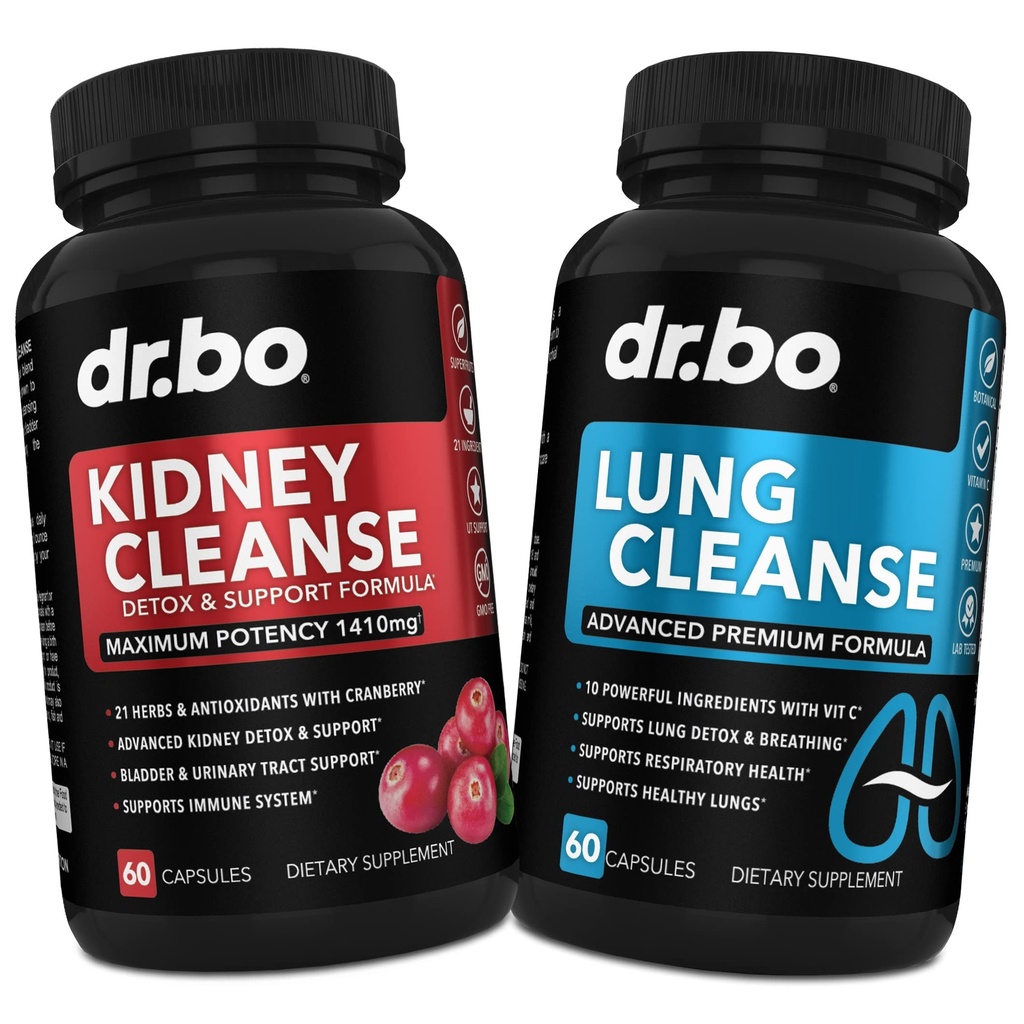 DR. BO Ledvično čiščenje & Lung podpora tablete - Premium zeliščne formule za podporo Ledvice & Lung zdravje