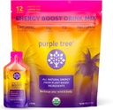vijolično drevo Ekološka energijska nalepka – nič sladkorja, 80mg naravni kofein iz Yerba Mate & Guarana, z B12 Vitamini za gladko, Crash-free energije – Lemon ledeni čaj aroma, 12 do-Go paketi